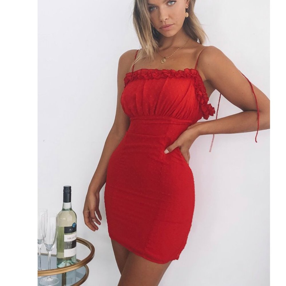 Beginning Boutique Ruffle Mini Dress